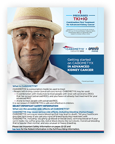 CABOMETYX Advanced Kidney Cancer (RCC) Patient Handbook Cover